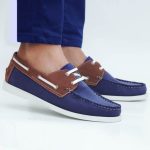 Chaussures Bateau en cuir nubuck bleu 700 SKR