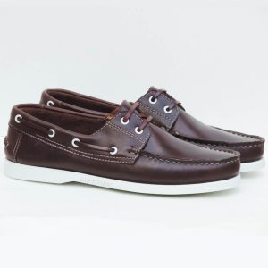 Chaussures Bateau en cuir marron caramel