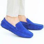 Mocassins Hommes en daim bleu Roi 193 Hight Quality
