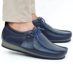 Chaussures wallabies Hight Quality en Cuir bleu 158