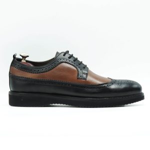 Chaussures Richelieu en cuir noir et marron Hight Quality 1298