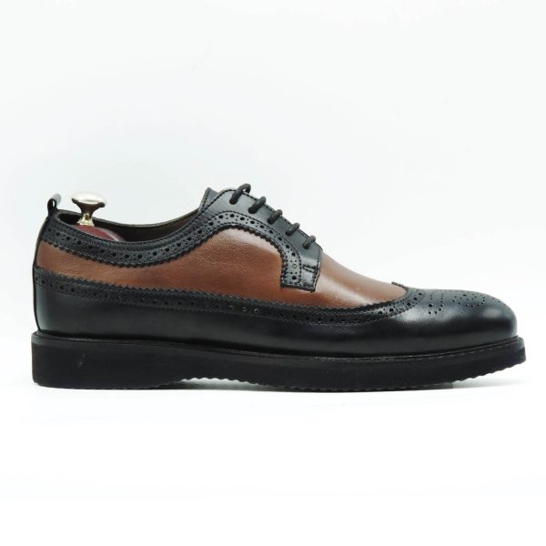 Chaussures Richelieu en cuir noir et marron Hight Quality 1298