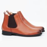 bottines chelsea boot femme en cuir TABAC 03