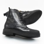 bottines femme en cuir noir 057