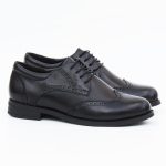 Derbies femmes en cuir noir C01