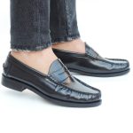 Chaussures SLIP-ON PENNY CLASSIC 600D en cuir noir