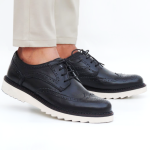 Chaussures Richelieu Hight Quality en cuir noir 1245