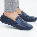 Mocassins Hommes en cuir bleu194V Hight Quality