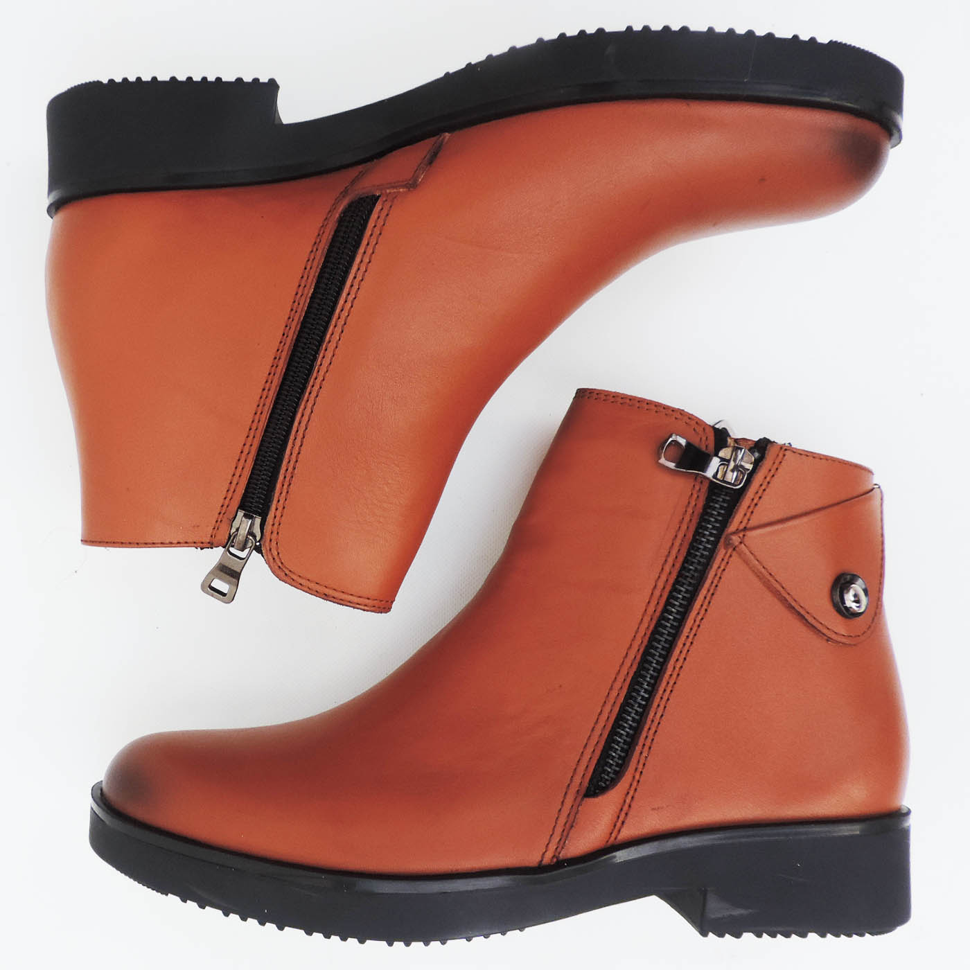 bottines femme en cuir tabac 038t - Image 3