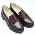 Mocassins classique slip-on en cuir marron chocolat femmes 117