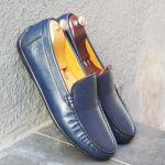 Mocassins Hommes en cuir bleu 192 Hight Quality