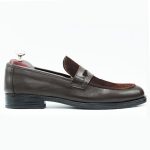 Chaussures college en cuir Marron YCM