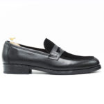 Chaussures college en cuir noir YCM