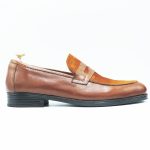 Chaussures college en cuir tabac YCM