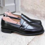 Chaussures SLIP-ON COLLEGE Hight Quality en Cuir noir JM