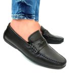 Moccasins Hight Quality en cuir noir college 747