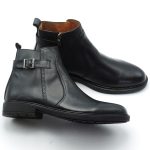 bottines homme en cuir noir KB01 Hight Quality