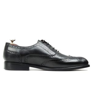 british style brogue shoes en cuir noir