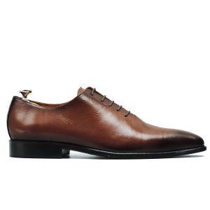 Chaussures Derby business en cuir tabac
