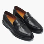 Chaussures college en cuir noir hight quality KC01