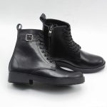 Bottines à Boucle pour femmes en cuir noir B887