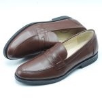 Chaussures College Hight Quality en cuir marron SK02