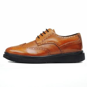 Derbies en cuir tabac Hight Quality 061-2