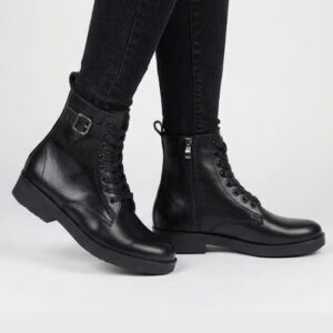 Bottines à Boucle pour femmes en cuir noir B887