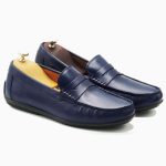 Mocassins Hommes en cuir Bleu 198 Hight Quality