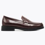 Mocassins College cuir en Démasquable marron femmes 116