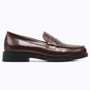 Mocassins College cuir en Démasquable marron femmes 116