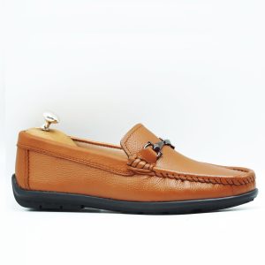 MOCASSINS A BOUCLES Hommes en Cuir Tabac B478 Hight Quality