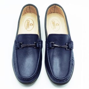 MOCASSINS A BOUCLES Hommes en Cuir Bleu B478 Hight QualitY