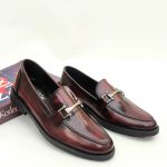 Chaussures college en cuir demasquable Bordeaux I-D784