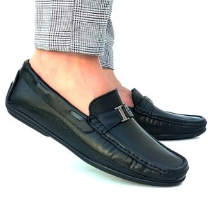 Moccasins Hight Quality en cuir noir 2002