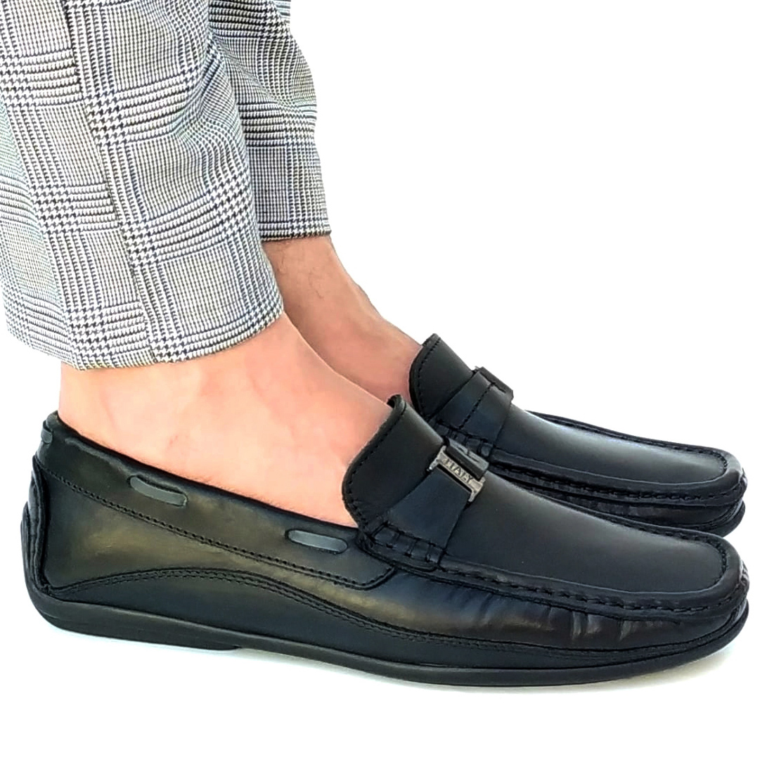 Moccasins Hight Quality en cuir noir 2002 - Image 2