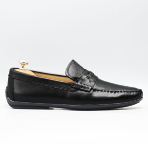 Moccasins Hight Quality en cuir noir college 747