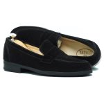Chaussures college en daim noir KD548