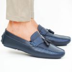 Mocassins Hommes en cuir bleu 197 Hight Quality