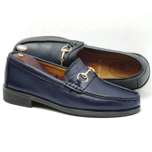 Chaussures À boucle en cuir BLEU ITA4