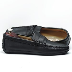 Moccasins Hight Quality en cuir noir college 7472