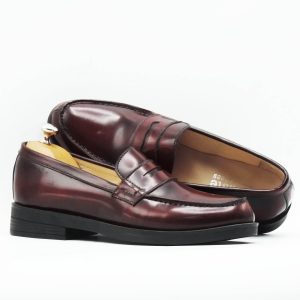 Mocassins en cuir demasquable bordeaux femmes K4