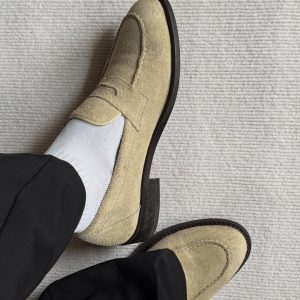 Chaussures college en daim beige KD548