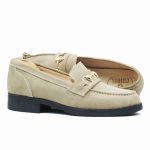 Mocassins college en Daim beige femmes D45