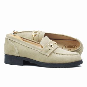 Mocassins college en Daim Biege femmes D45