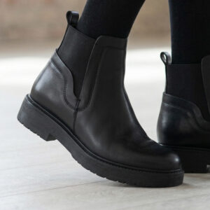 bottes femme en cuir noir 448st