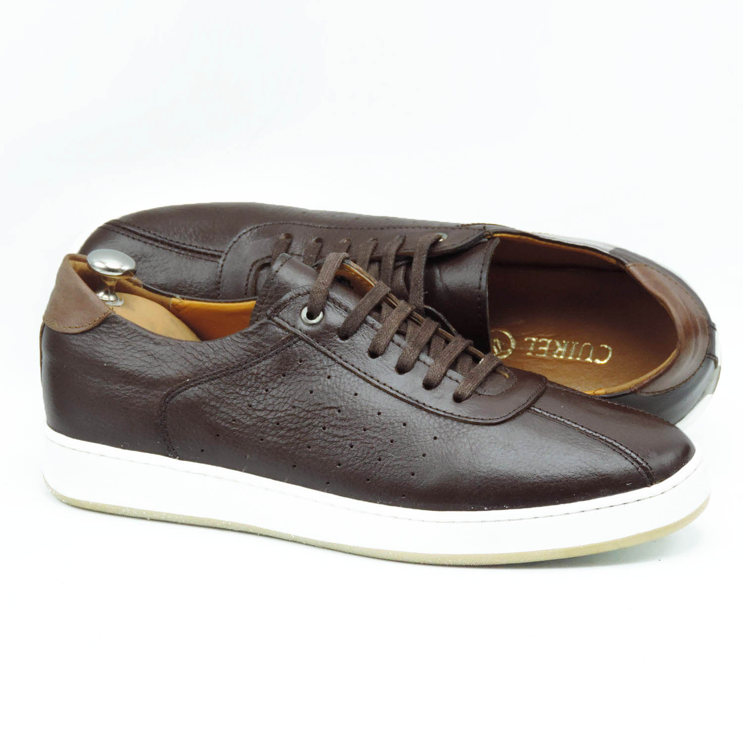 Basket en cuir MARRON YB01